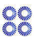 Фото #1 товара Blue Italian Steccato Bold Stripe Side Plates, Set of 4