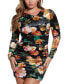 ფოტო #1 პროდუქტის Women's Tess Velvet Floral-Print Bodycon Dress