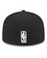 Men's Black Brooklyn Nets Piped & Flocked 59Fifty Fitted Hat