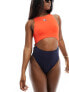 Фото #1 товара Tommy Jeans heritage cut out colour block swimsuit in red & blue