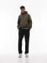 Topman classic fit hoodie in khaki