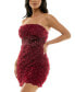 ფოტო #7 პროდუქტის Juniors' Rosette Applique Strapless Sheath Dress