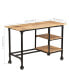 Desk with Folding Stool Solid Mango Wood 45.3"x19.7"x29.9"