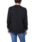 Petite Long Sleeve Single Button Tweed Blazer