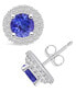 ფოტო #2 პროდუქტის Tanzanite (1-5/8 Ct. t.w.) and Diamond (1/2 Ct. t.w.) Halo Stud Earrings
