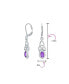 Irish Love Knot Oval Bezel Set Purple Natural Amethyst Dangle Celtic Knot Earrings For Women Sterling Silver Lever Back