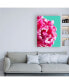Фото #3 товара Lexie Gree Pink Peony on Teal Canvas Art - 27" x 33.5"