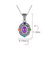 ფოტო #3 პროდუქტის Southwest Style Oval Cabochon Multicolor Purple Turquoise Medallion Pendant Necklace For Women Oxidized Sterling Silver