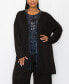 Фото #1 товара Plus Size Sequin Contrast Cardigan Sweater