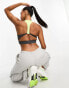 Фото #3 товара Gym King Motivate medium support contoured racerback sports bra in grey and green