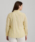 Фото #2 товара Блузка полосатая из хлопка с длинным рукавом Lauren Ralph Lauren plus Size