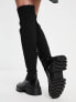 Simmi London Reign knitted over the knee second skin boots in black