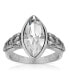 ფოტო #1 პროდუქტის Pewter Diamond Shaped Crystal Ring