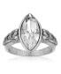 Фото #1 товара Pewter Diamond Shaped Crystal Ring