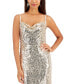 Фото #4 товара Women's Sequined Draped-Neck Sleeveless Dress