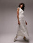 Фото #4 товара Topshop premium embroidered cut out back maxi dress in ivory