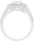 Diamond Princess Square Double Halo Cluster Ring (1 ct. t.w.) in 14k White Gold