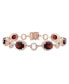 ფოტო #1 პროდუქტის Garnet (14 3/4 ct. t.w.) and Diamond (1 1/2 ct. t.w.) Link Bracelet in 14k Rose Gold