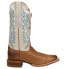 Фото #1 товара Justin Boots Silky Tan Embroidered Square Toe Cowboy Womens Size 5.5 B Casual B