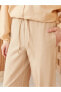 Фото #5 товара Beli Lastikli Düz Keten Karışımlı Kadın Pantolon