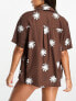 Rhythm blair short sleeve linen shirt in chocolate