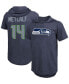 Men's DK Metcalf College Navy Seattle Seahawks Player Name Number Tri-Blend Hoodie T-shirt