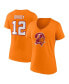 Фото #1 товара Women's Tom Brady Orange Tampa Bay Buccaneers Throwback Player Icon Name and Number T-shirt