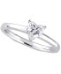 ფოტო #1 პროდუქტის Diamond Heart Solitaire Engagement Ring (1/2 ct. t.w.) in 14k White Gold