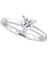 Фото #1 товара Diamond Heart Solitaire Engagement Ring (1/2 ct. t.w.) in 14k White Gold