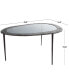 Фото #6 товара 30" x 25" x 18" Aluminum Abstract Oval Shaped Shaded Glass Top and Detailed Engravings Coffee Table