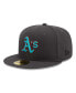 Men's Graphite Oakland Athletics Print Undervisor 59FIFTY Fitted Hat