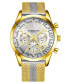 Men's Quartz Chronograph Date Gold-Tone Stainless Steel Mesh Bracelet Watch 44mm