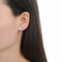 Glittering silver earrings Flowers E0002384