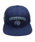 Фото #4 товара Men's Navy Minnesota Timberwolves Stacked Logo Wool Snapback Hat