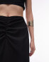 Фото #5 товара Topshop co-ord centre front ruched maxi skirt in black