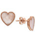 ფოტო #1 პროდუქტის EFFY® Mother-of-Pearl Heart Stud Earrings in 14k Rose Gold