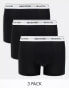 Фото #1 товара Selected Homme 3 pack trunks in black with waistband