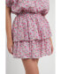 ფოტო #1 პროდუქტის Women's Floral Tiered Mini Skirt