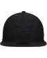 Фото #2 товара Men's Charlotte Hornets Black On Black 9FIFTY Snapback Hat
