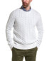 Фото #1 товара Brooks Brothers Cable Crewneck Sweater Men's White Xxl