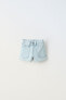 High waist denim bermuda shorts