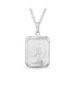 Unisex Religious Metal Square Dog tog Style Medallion Face of Jesus Christ Head Necklace Pendant .925 Sterling Silver For Men Teens