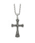Фото #3 товара Chisel antiqued Swirl Design Cross Pendant 25 inch Cable Chain Necklace