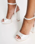 Фото #6 товара Be Mine Bridal Vanyaa platform heeled shoes in white