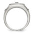 ფოტო #3 პროდუქტის Stainless Steel Antiqued Polished and Textured Cross Ring