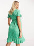 Vero Moda Maternity wrap mini dress in bright green spot print