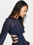 Фото #3 товара ASOS DESIGN pleated mini dress with ruched waist detail in navy
