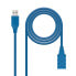 Фото #1 товара удлинительный USB-кабель NANOCABLE 10.01.0902-BL 2 m Синий (1 штук)