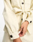 Фото #6 товара In The Style x Gemma Atkinson utility tie waist shirt dress in stone