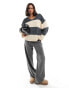 Фото #1 товара ASOS DESIGN loose knit oversized v neck jumper in stripe